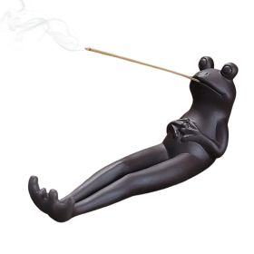 1pc Frog Incense Stick Holder - Ceramic Incense Burner Ash Catcher; Frog Aromatherapy Ornament For Yoga Meditation Spa Home Living Room Office De