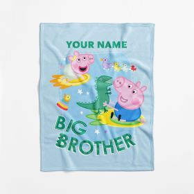 Hasbro Peppa Pig Big Bro Personalized Swaddle Blanket 40x50 inches