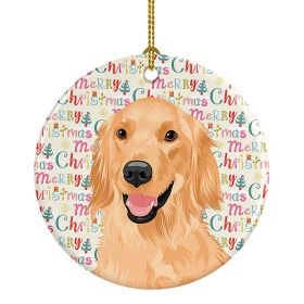 Golden Retriever Gold #1 Christmas Ceramic Ornament Christmas Tree Hanging Decorations for Home Christmas Holiday, Party, Gift, 3 in, Multicolor