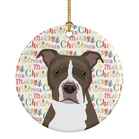 Pit Bull Blue #6 Christmas Ceramic Ornament Christmas Tree Hanging Decorations for Home Christmas Holiday, Party, Gift, 3 in, Multicolor