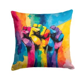 Gay Rights are Human Rights Throw Pillow Machine Washable, Indoor Outdoor Decorative Pillow for Couch, Bed or Patio, 14Hx14W