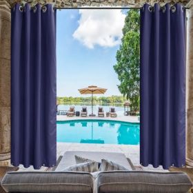 Indoor Outdoor Curtains Grommet Curtain On Top And Bottom 1 Panel (Option: 50 in x 84 in)