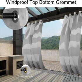 Outdoor Curtain Grommets Top & Bottom Greyish White 50x120inch (Option: 50 in. W x 120 in. L)