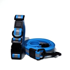 Reflective Leash Set It Can Reflect Light Sources Effectively Enhancing The Safety Of Pets During Outdoor Outings (Option: Blue-15mm)