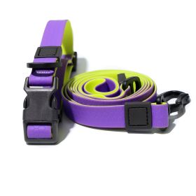 Honeycomb Embossed Dual-Color Pet Leash Set Is Stylish And Fashionable. The Embossed Surface Enhances The Leash's Grip, Preventing Slippage When (Option: Purpleryellow-15mm)