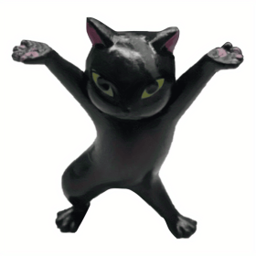 1pc/5pcs Cute Cat Pen Holder, Toy Cat Headphone Holder, Enchanted Dancing Cat Pen Holder, Home Desktop Ornament (Color: Black, style: Cat Pen Holder)