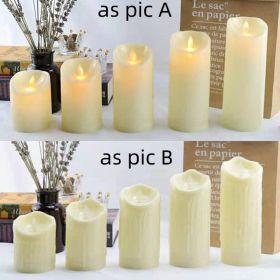 Flameless Flickering LED Candles Battery Operated , Warm Light Real Wax Pillar Votive 3D Wick Candles, Perfect for Party/Wedding/Home Decor(White (Color: as pic B, size: 7.5*15cm)