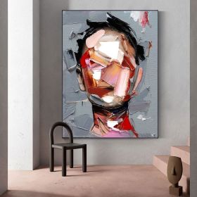 Hand Painted Oil Painting Abstract Portrait Wall Art Hand painted-Man Knife Oil Paintings On Canvas-Hand Made-For Home Decoration (style: 01, size: 90X120cm)