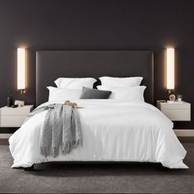 Solid Color Oversized Duvet Cover Set. Available In White And Pink.  Premium Microfiber Fabric With Hotel-grade Minimalist Design. Versatile For (Option: White-K)