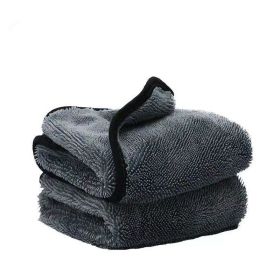 Towel Microfiber Car Beauty Car Towel Not Easy To Shed Hair Thickened Absorbent Seamless Car Cleaning Cloth (Option: Gray 600g ㎡-60X90CM)